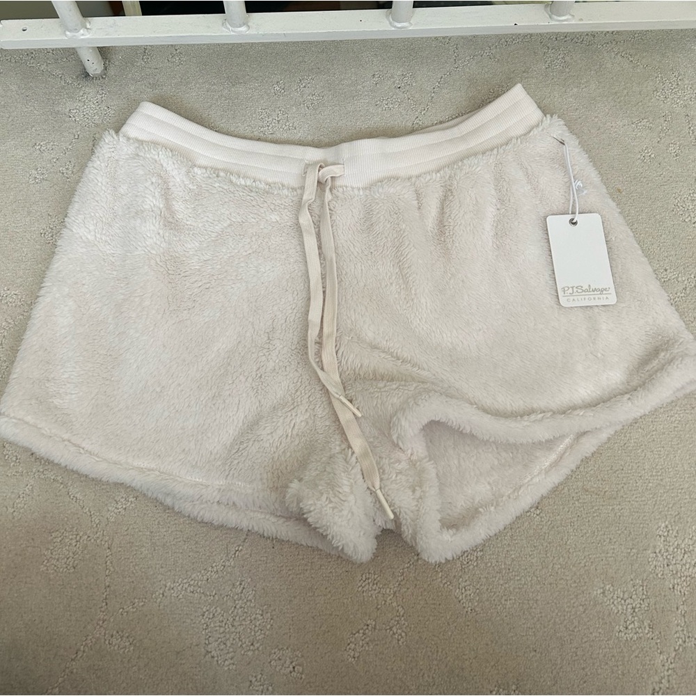 PJ salvage white fluffy NWT pajama bottoms super soft